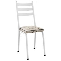 Cadeira Tubular Europa Branco Assento Madeira Cedro ARTEF