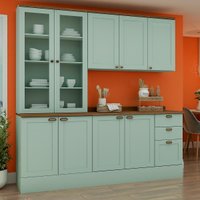 Armário de Cozinha Genialflex Iluminata 3 Peças Verde Mint