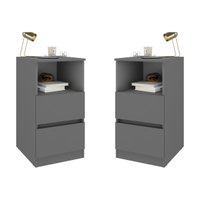 Kit 2 Mesas de Cabeceira 38,5cm 2 Gavetas Multimóveis MP4501