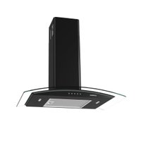 Coifa Parede Nardelli Vidro Curvo Clean 90cm Preta 220V (46010190-03)