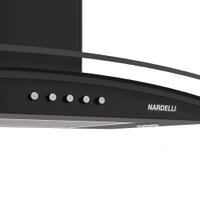Coifa de Parede Nardelli Vidro Curvo Clean 90cm Aço Pintado Exaustor e Depurador Preto