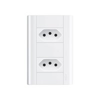 Tomada Dupla Fame Modulare 2P+T 10A com Placa 4x2 Branco