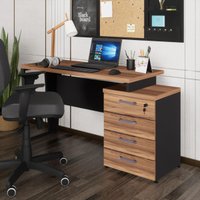 Escrivaninha Extensível 120cm 4 Gavetas Flex Multimóveis CR25323 Sevilha/Preto