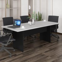 Mesa de Escritório Reunião 200cm Multimóveis CR25333 Cinza/Preto