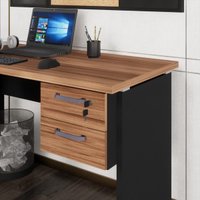 Gaveteiro para Mesa de Escritório 33cm com Chave 2 Gavetas Multimóveis CR25304 Sevilha/Preto