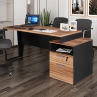 Escrivaninha Mesa de Escritório 172cm 2 Gavetas Flex Multimóveis CR25310 Sevilha/Preto