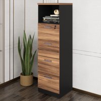 Armário de Escritório para Arquivos 46,5cm 4 Gavetas Multimóveis CR25295 Sevilha/Preto