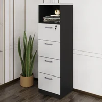 Armário de Escritório para Arquivos 46,5cm 4 Gavetas Multimóveis CR25295 Cinza/Preto