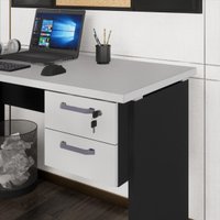 Gaveteiro para Mesa de Escritório 33cm com Chave 2 Gavetas Multimóveis CR25304 Cinza/Preto