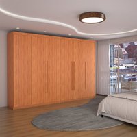 Guarda-Roupa Casal Alto Colorado 6 Portas 8 Gavetas 100% Mdf Cinamomo - Panorama Móveis