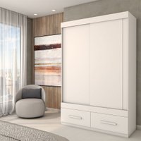 Guarda-Roupa Solteiro Trevor 2 Portas 2 Gavetas Branco - Panorama Móveis