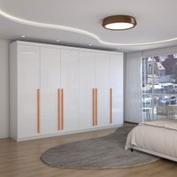 Guarda-Roupa Casal Colorado 6 Portas 8 Gavetas 100% Mdf Branco - Panorama Móveis