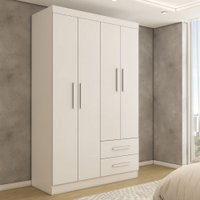 Guarda-Roupa Solteiro Zeus 4 Portas 2 Gavetas Flex Branco  - Panorama Móveis