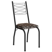 Cadeira Tubular Europa 262 Preto Assento Mosaico Palha ARTEF