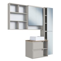 Conjunto para Banheiro 4 Peças com Iluminação em Led e Cuba
