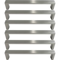 Kit 6 Puxadores Alça para Móveis 192mm Níquel Escovado Torralba para Gavetas Armários Guarda-Roupas
