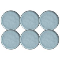 Jogo 6 Pratos Azuis Cerâmica Rasos 27cm Bio Breeze Porto Bra