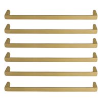 Kit 6 Puxadores de Armários Dourado Fosco Reto 19,2cm Torral