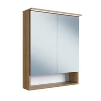 Armário Espelheira para Banheiro com 2 Portas e Iluminação - Madeirado