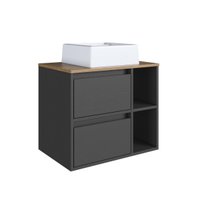 Gabinete de Banheiro Suspenso Com 60cm com 2 Nichos 1 Porta Basc