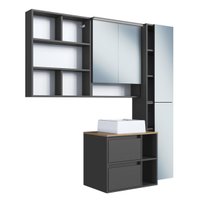 Conjunto para Banheiro Com 4 Peças com Iluminação em Led e Cuba