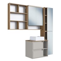 Kit para Banheiro 4 Peças com Iluminação em Led e Cuba