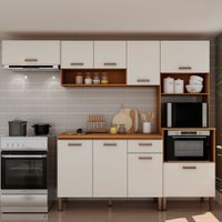 Cozinha Completa 9 Portas 1 Gavetas 100% Mdf Cm0090 Freijó/Off White - Genialflex