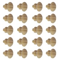Kit 20 Puxadores de Madeira Redondos Para Móveis Gavetas Armários Modelo Roma Tipo Tapa Furo