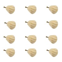 Kit 12 Puxadores de Madeira Redondos Para Móveis Gavetas Armários Modelo Luna