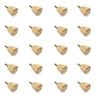 Kit 20 Puxadores de Madeira Redondos Para Móveis Gavetas Armários Modelo Cone