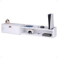 Rack Suspenso Supremo Home TV Smart 55 Pol Porta Basculante Nicho Decoração Sala Quarto - Branco - Lojas RPM Rack Suspenso Supremo Home TV Smart 55 Pol Porta Basculante Nicho Decoração Sala Quarto - Branco - Lojas RPM