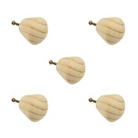 Kit 5 Puxadores de Madeira Redondos Para Móveis Gavetas Armários Modelo Luna