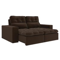 Sofá Retrátil e Reclinável 2m 3 Lugares Petrópolis Veludo Mamflex - Marrom