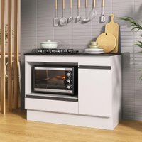 Balcão Cozinha P/ Cooktop e Forno 105cm 1 Porta 1 Gaveta com Rodapé Veneza Multimóveis MP2295
