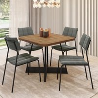 Conjunto Sala de Jantar 4 Cadeiras Londres Carraro Nogal