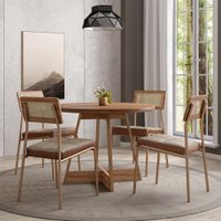 Conjunto Sala de Jantar 4 Cadeiras Paraíso Carraro Nogal