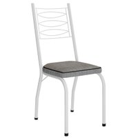 Cadeira Tubular Europa 262 Branco Assento Grafiato ARTEF