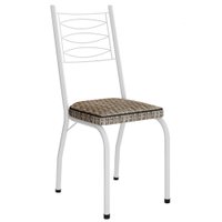 Cadeira Tubular Europa 262 Branco Assento Rattan ARTEF