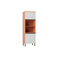 Módulo Cozinha Nicioli Loá Paneleiro Thela Macadâmia Torre Quente c/ 3 Portas 70cm Freijo/Branco-Telasul