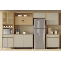 Kit Cozinha Modulada 6 Peças Condessa (3Aéreos+2Balcões+1Paneleiro) C6P93 Carvalho/Cinza - Nesher