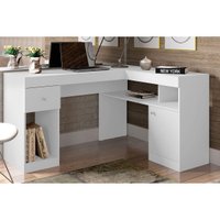 Mesa Computador Casal Nilo c/ 1 Porta e 1 Gaveta Branco - Caemmun