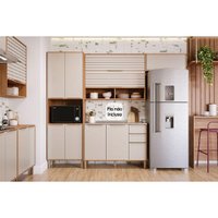 Kit de Cozinha Completa 4 Peças Esplêndida (2Aéreos+1Balcão+1TorreQuente) C4P182 Freijo/Off White - MGM