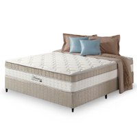 Conjunto Box Casal Bege Zidi Houston Molas Ensacadas Pillow In 138x188x65cm