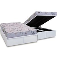 Conjunto Box Baú Queen: Colchão Espuma Herval D28 St. Louis + Base CRC Linhão White (158x198)