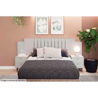 Painel Cama Box Madeirado Casal/Quenn Genova c/ 2 Mesas e 4 Gavetas Avelã - Panan
