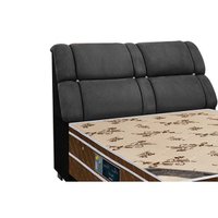 Painel de Cama Box Estofada Casal Imperador Suede Cinza/Negro - Simbal