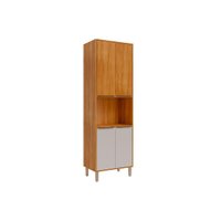 Paneleiro de Cozinha Modulado Divina c/ 4 Portas e 1 Nicho p/ Forno 70 cm Cinamomo/Off White - MGM