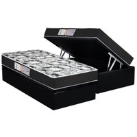 Conjunto Box Baú Solteiro: Colchão Espuma Luckspuma D28 Celebrity Pro + Base CRC Suede Black (88x188)