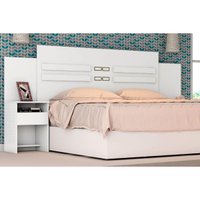 Painel Cama Box Madeirado Casal Triunfo c/ 2 Mesas e 2 Gavetas Branco - Demóbile