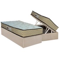 Cama Box Baú Solteiro: Colchão Anatômico Paropas AG65 Sofistic Clean + Base CRC Suede Clean (88x188)